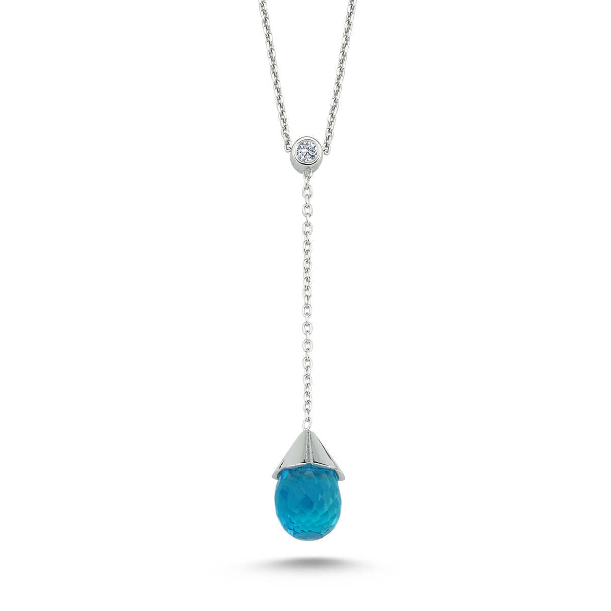 Drop Topaz Dangling Necklace