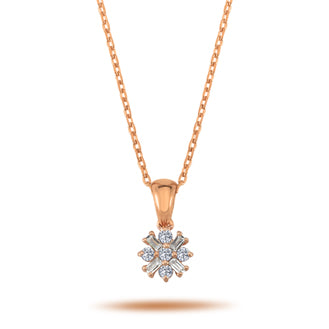Baguette and Round Diamond Larsa Necklace