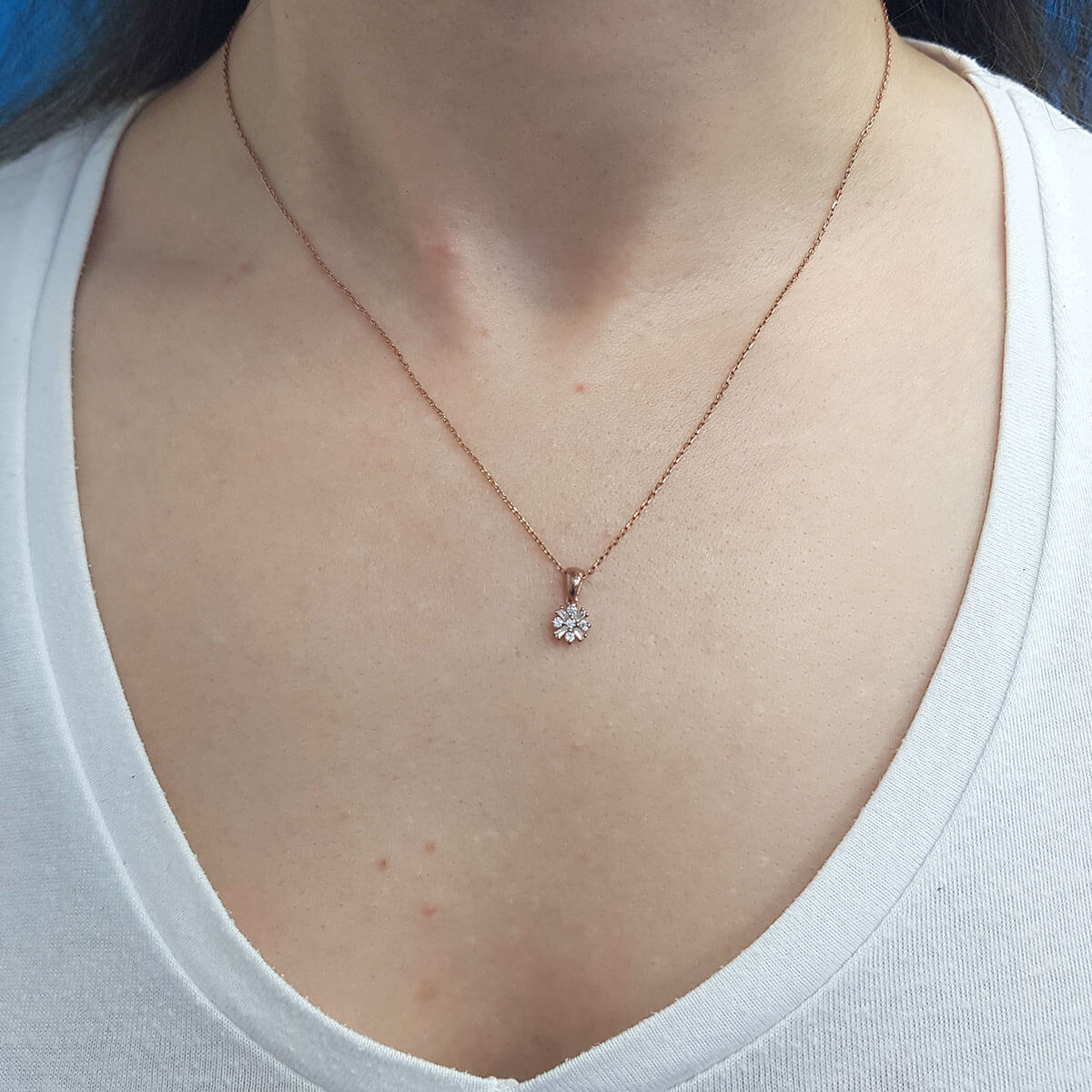 Baguette and Round Diamond Larsa Necklace