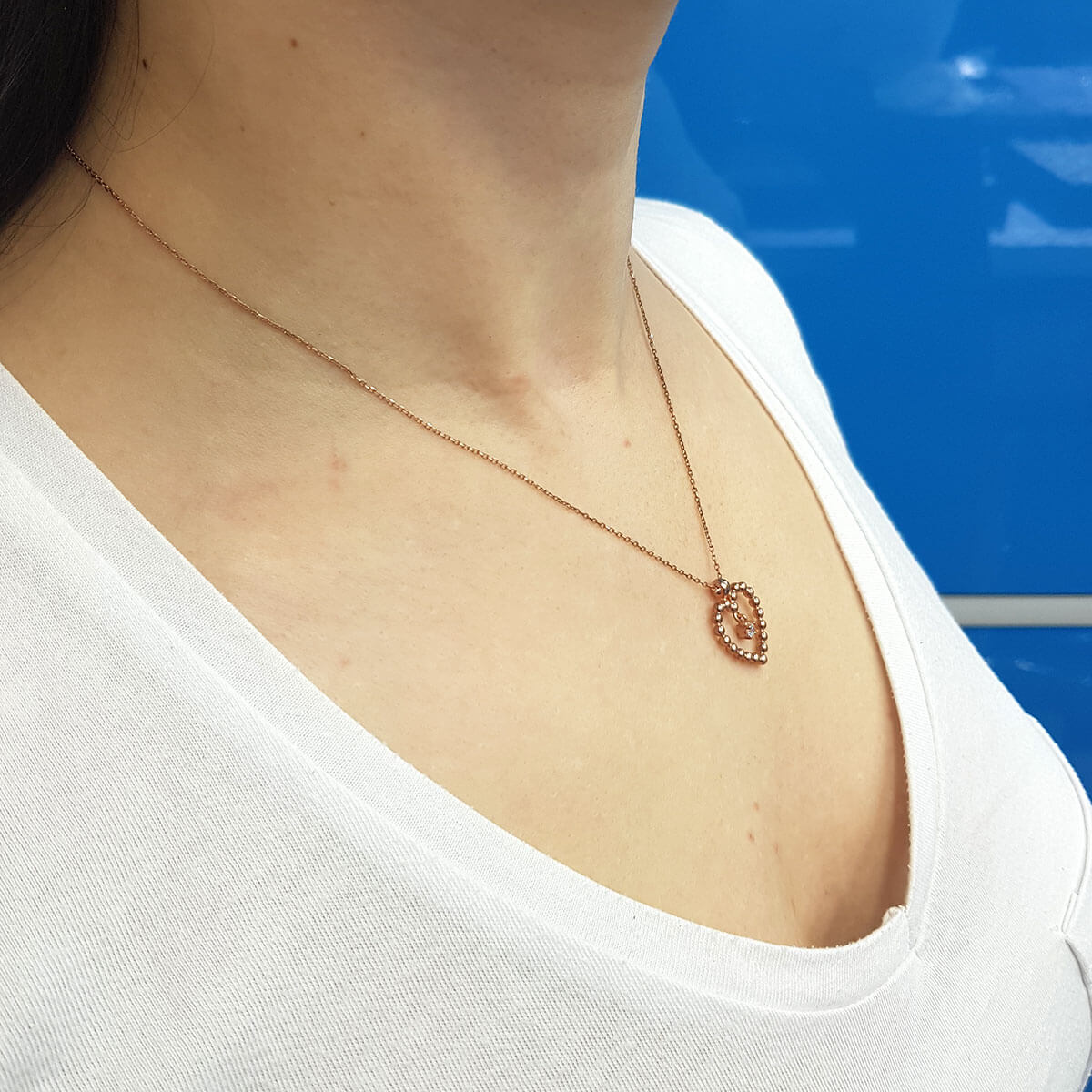 Single Stone Diamond Heart Necklace