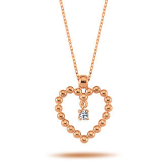 Single Stone Diamond Heart Necklace