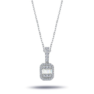 0.28 Carat Baguette Diamond Necklace
