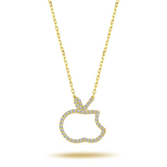 Diamond Half Apple Necklace