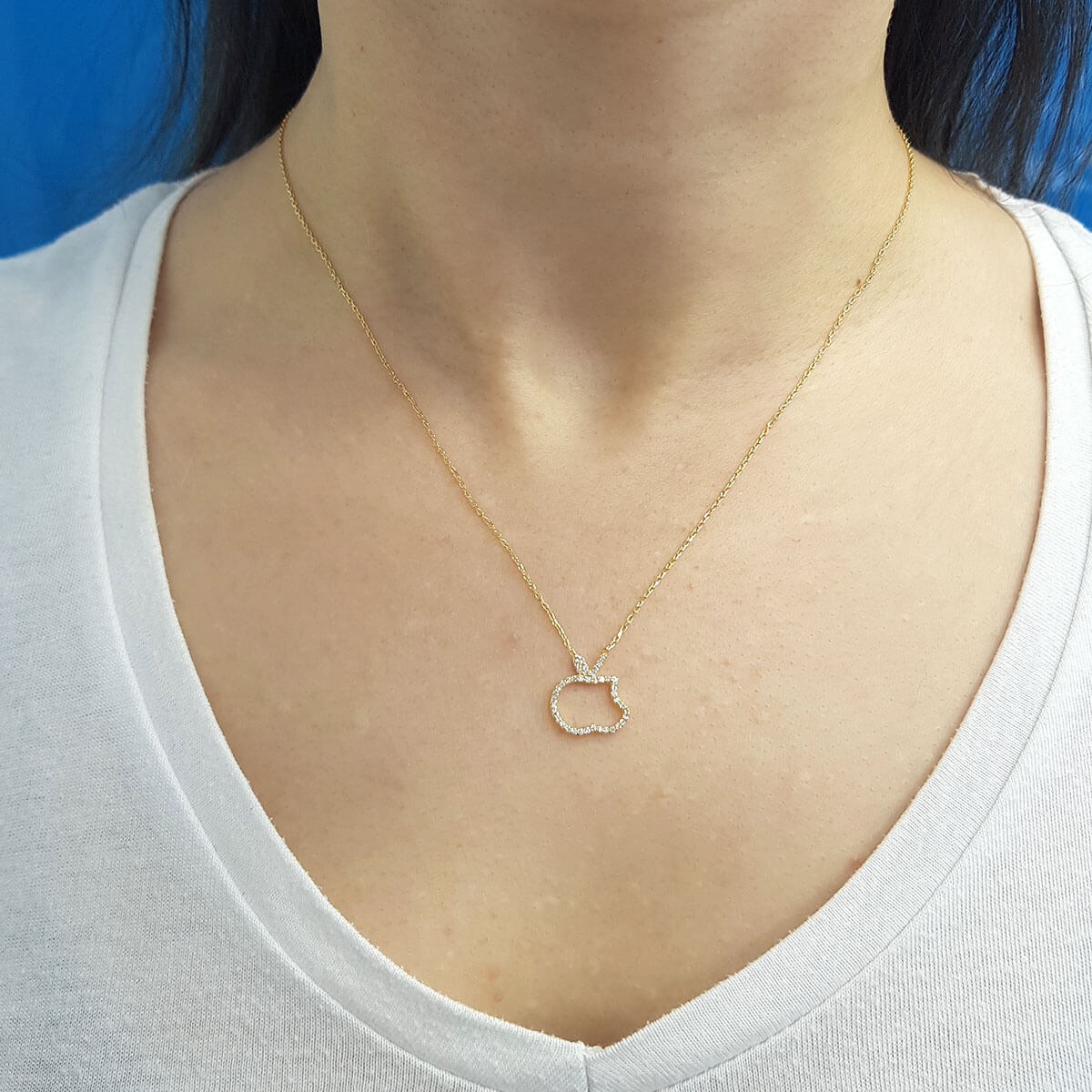 Diamond Half Apple Necklace