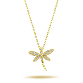 Diamond Dragonfly Necklace