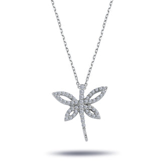 Diamond Large Dragonfly Necklace