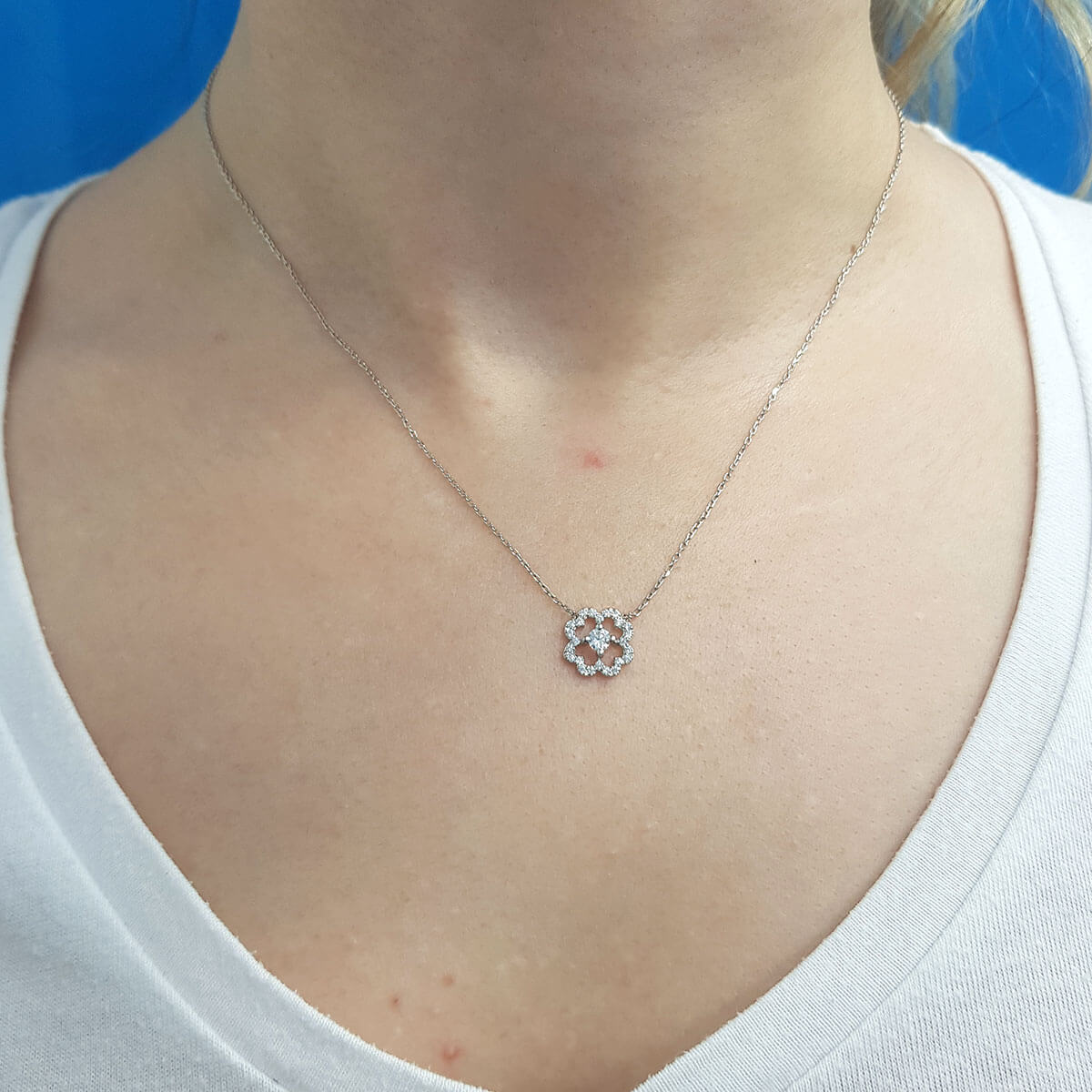 Diamond Four-Leaf Clover Necklace