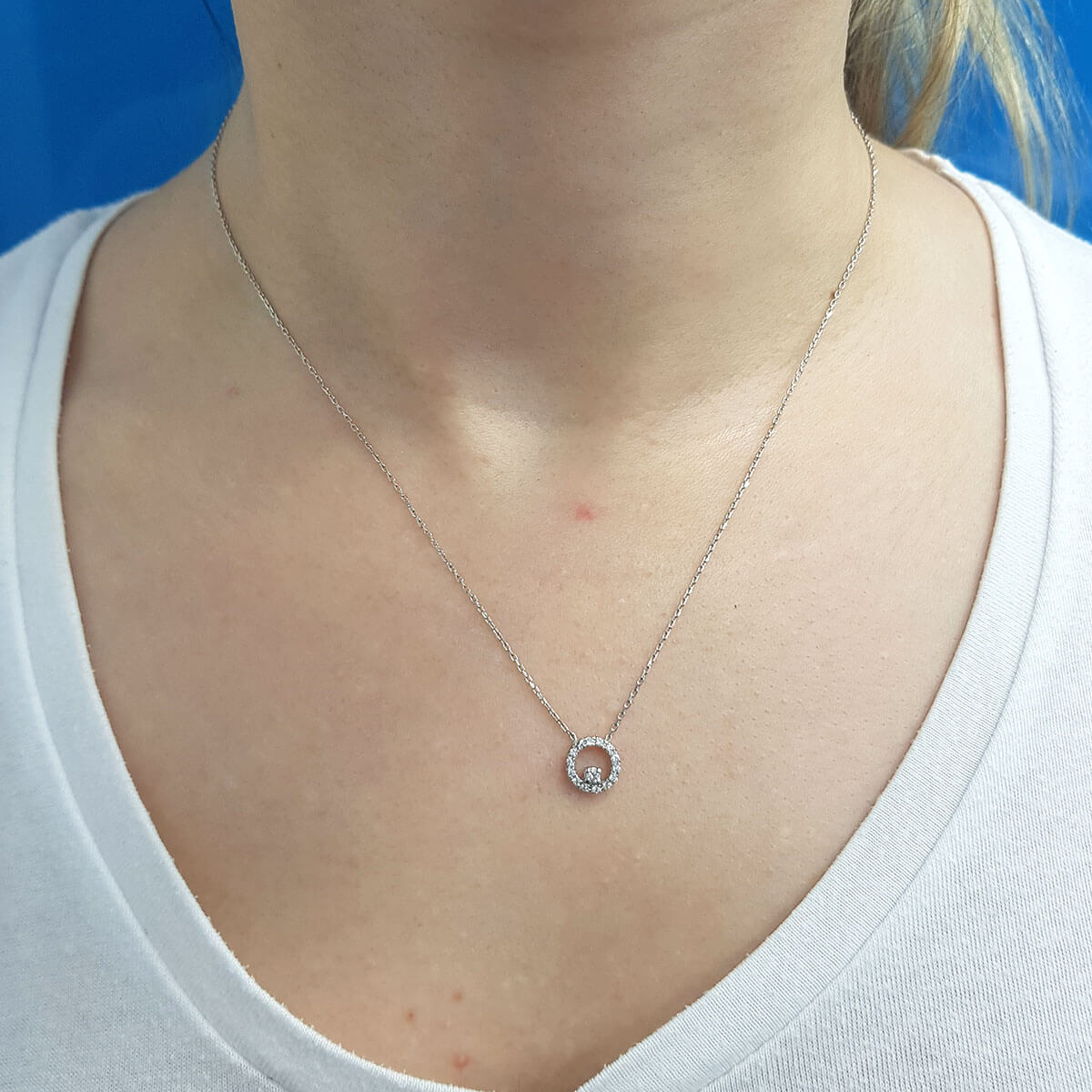 Diamond Hoop Necklace