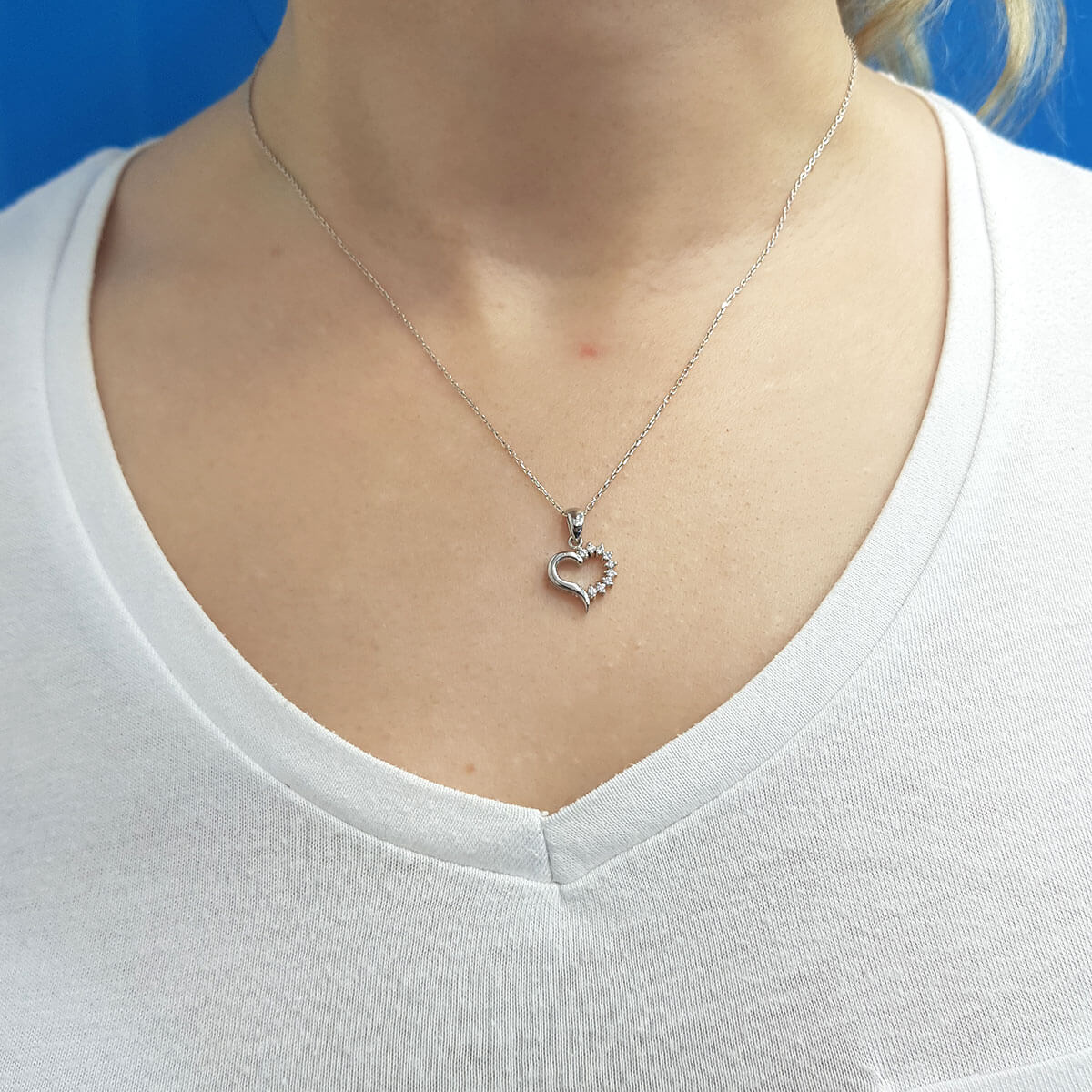 Diamond Stone Heart Necklace