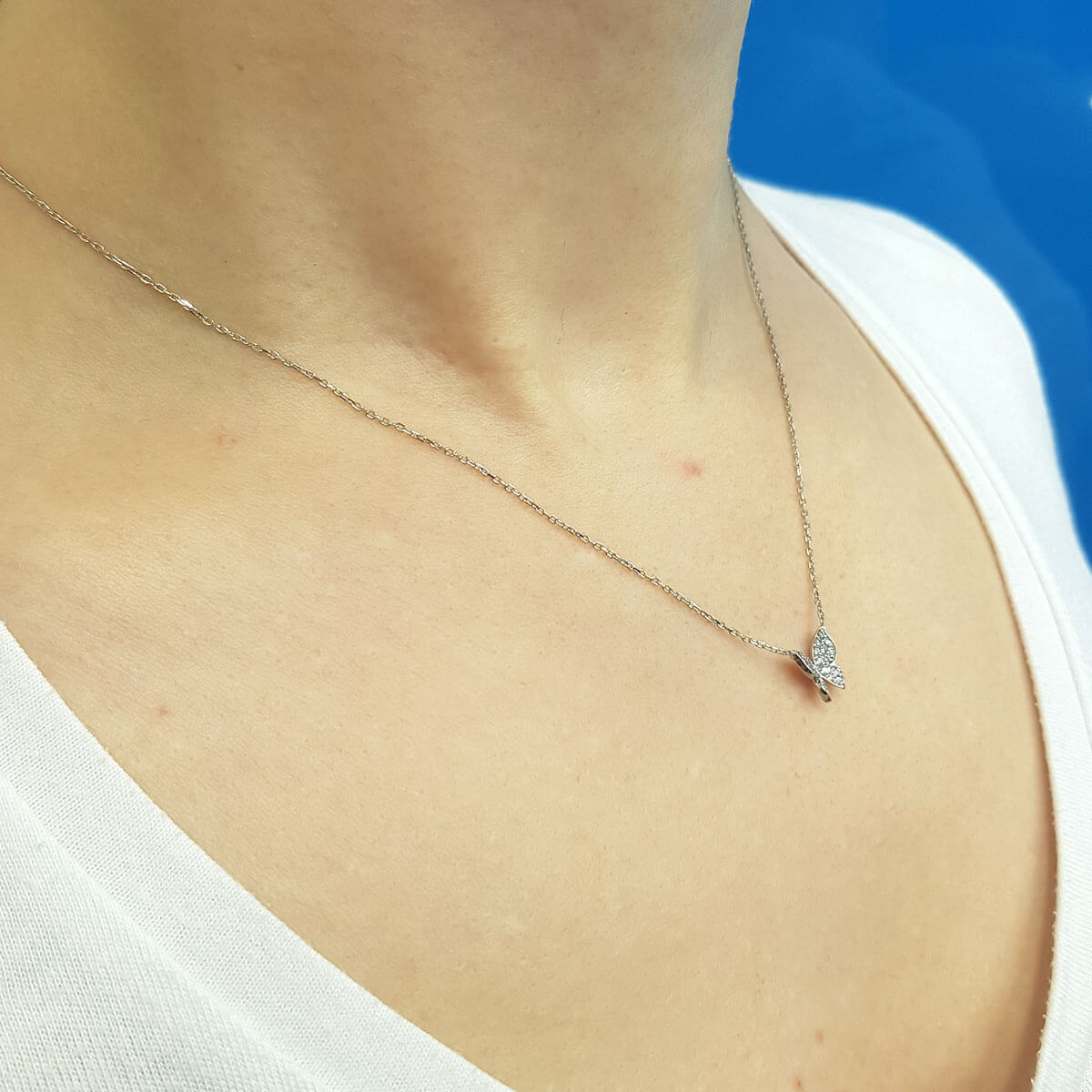 Diamond Butterfly Necklace