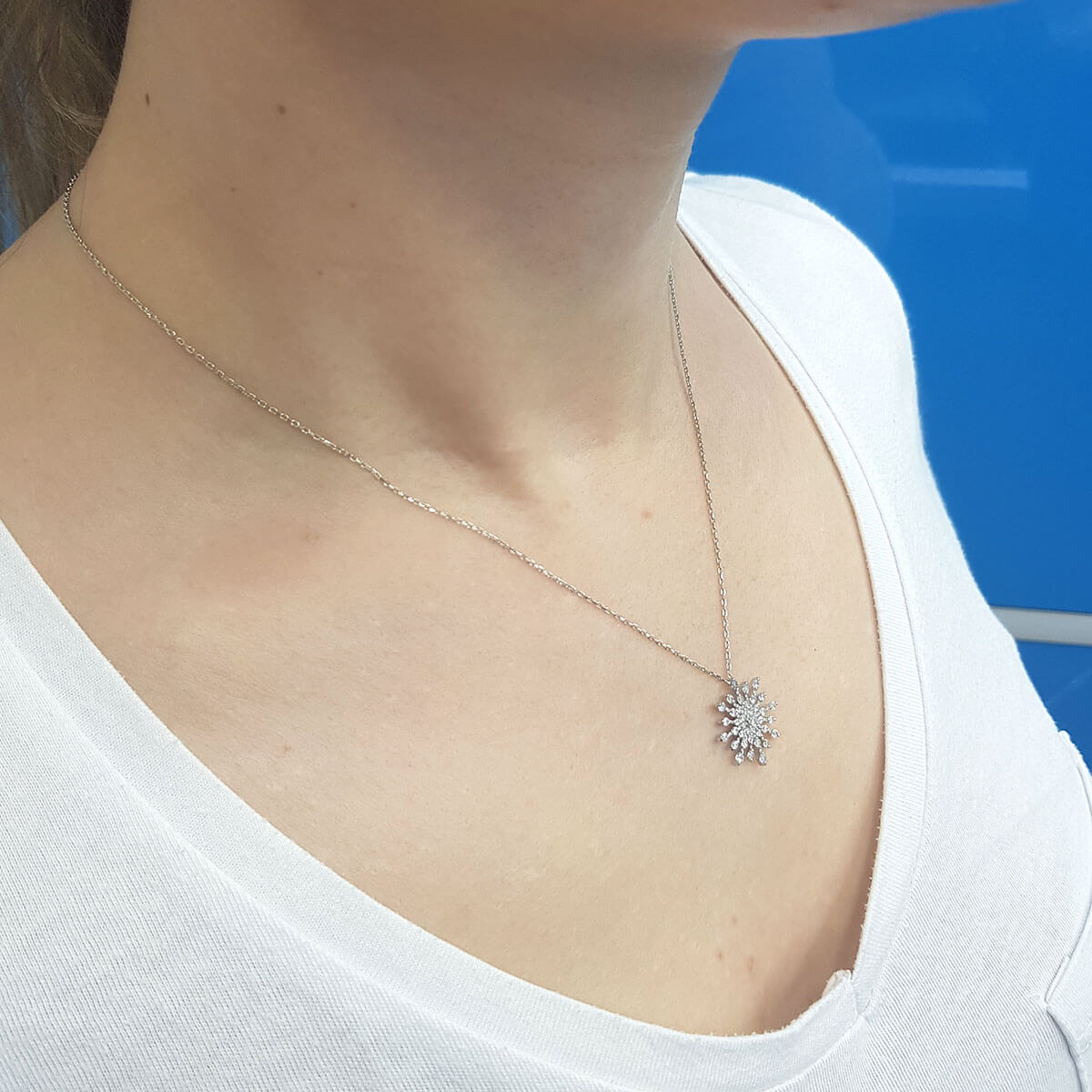 Diamond Large Snowflake Necklace