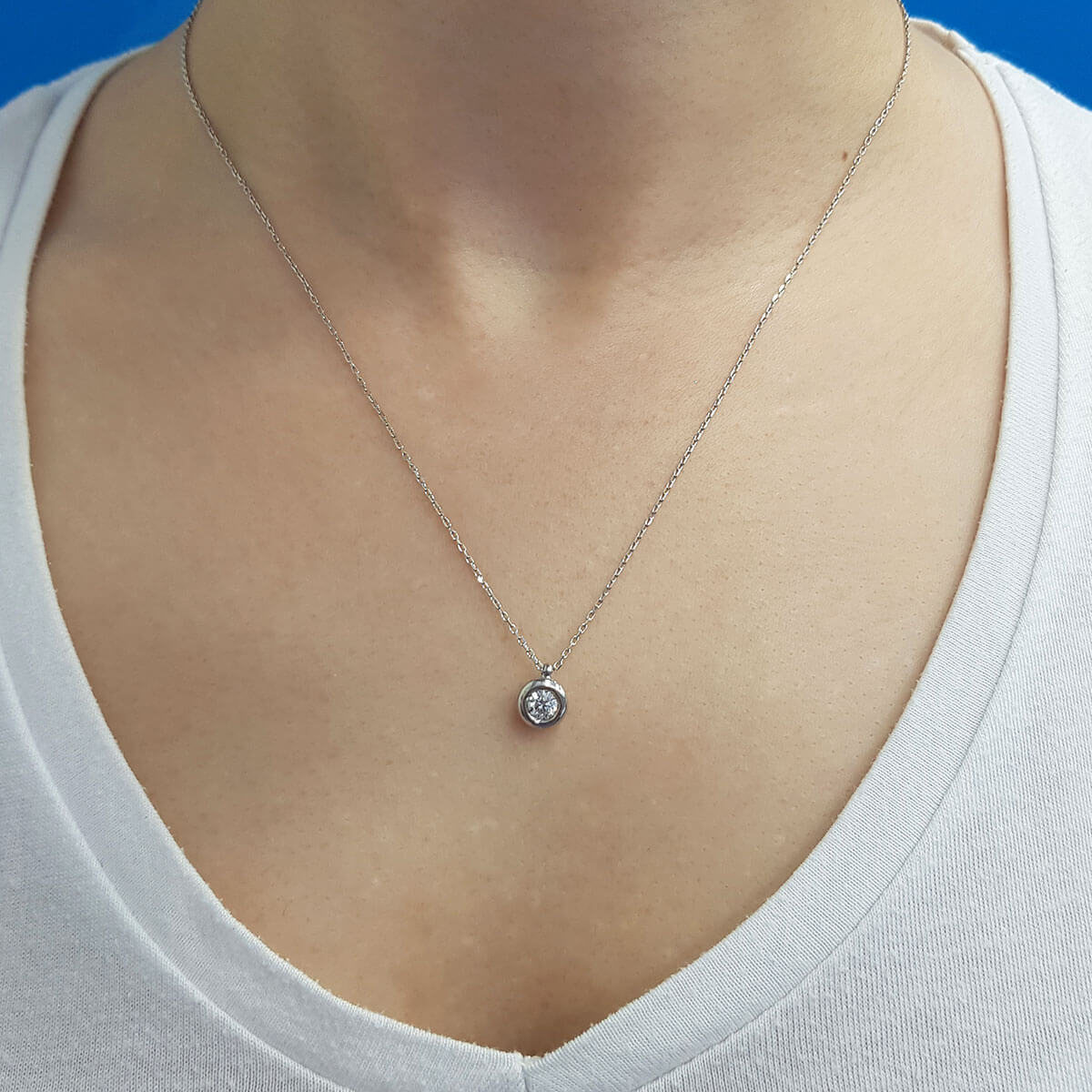0.19 Carat Diamond Solitaire Necklace