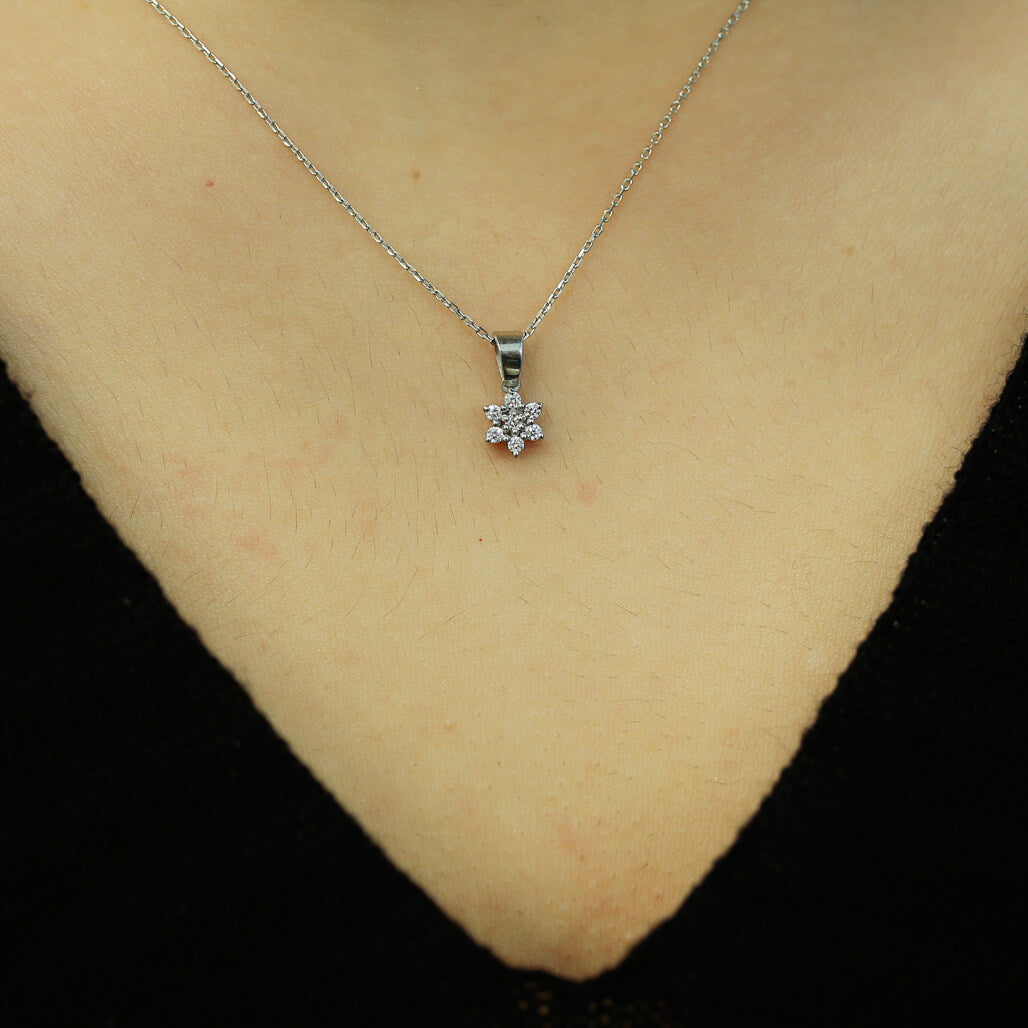 Diamond Flower Necklace