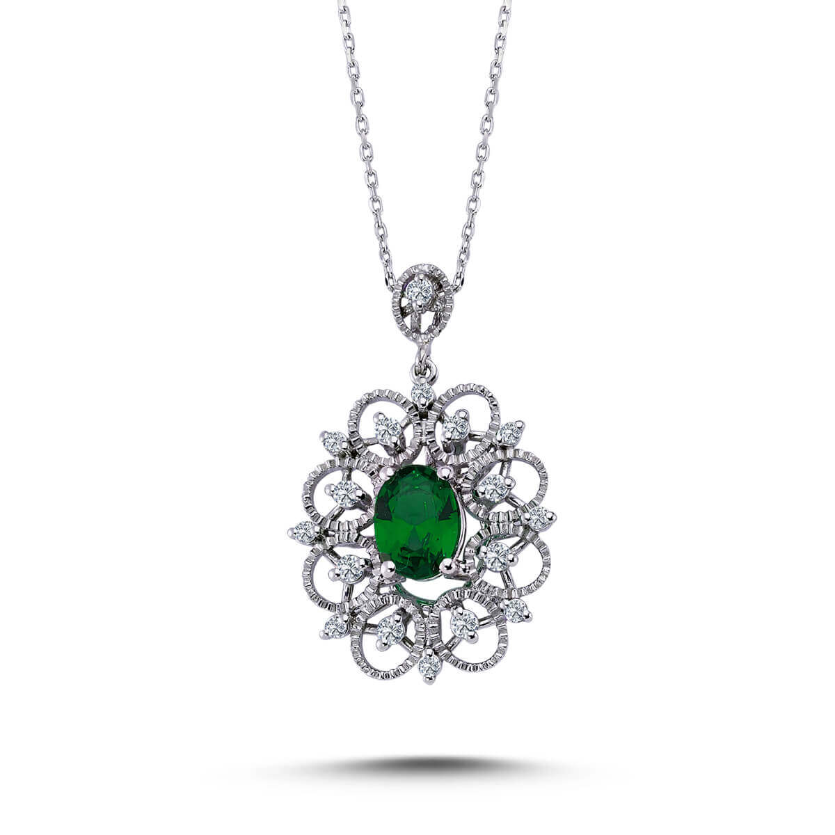 Diamond Emerald Necklace