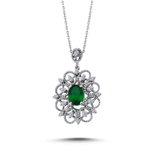 Diamond Emerald Necklace