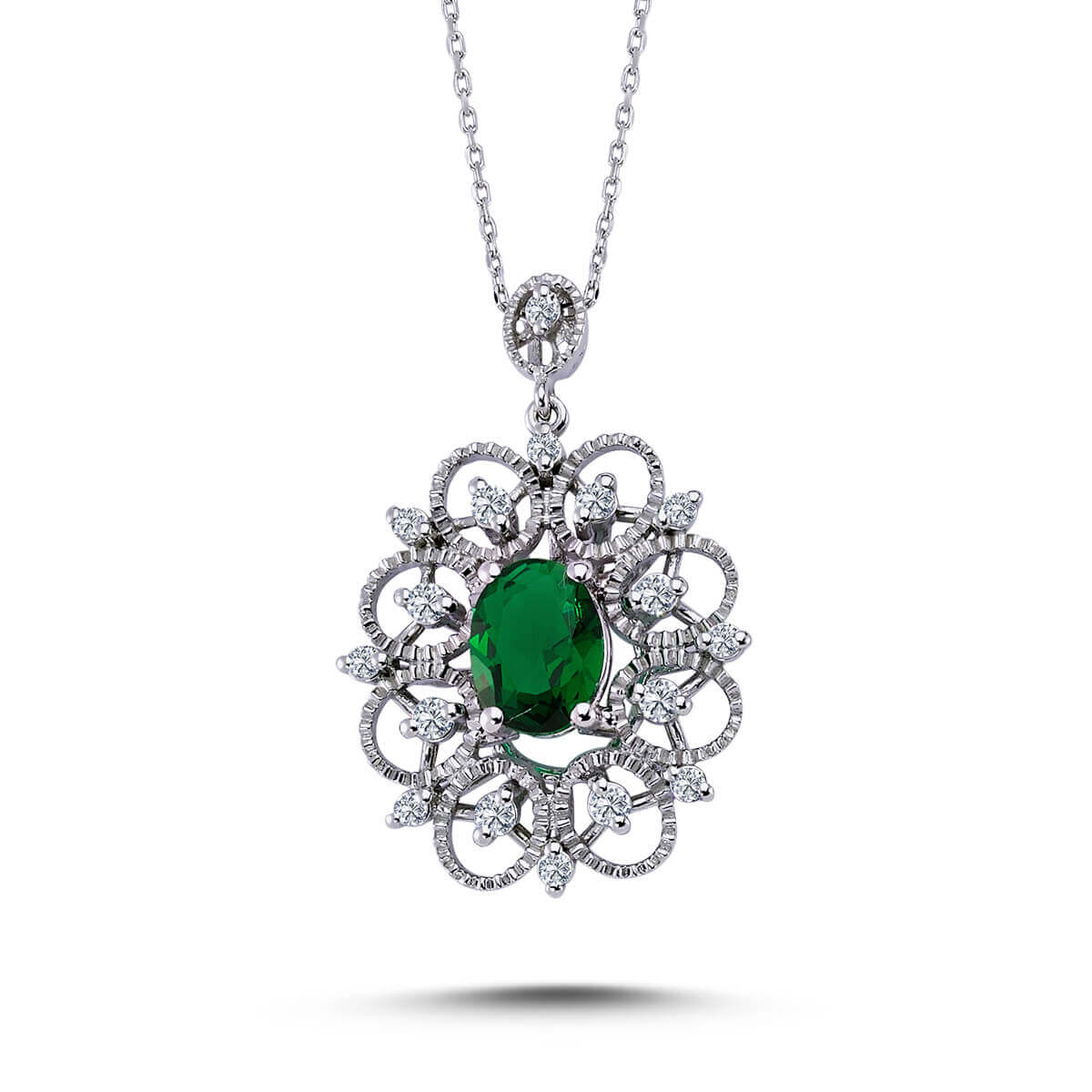 Diamond Emerald Necklace