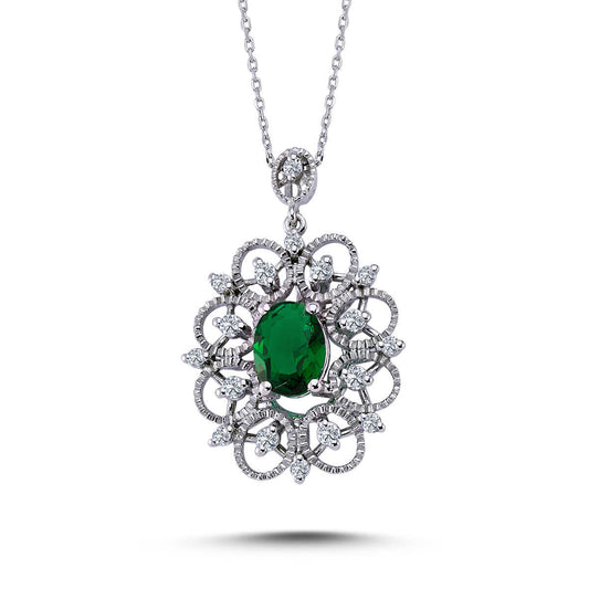Diamond Emerald Necklace
