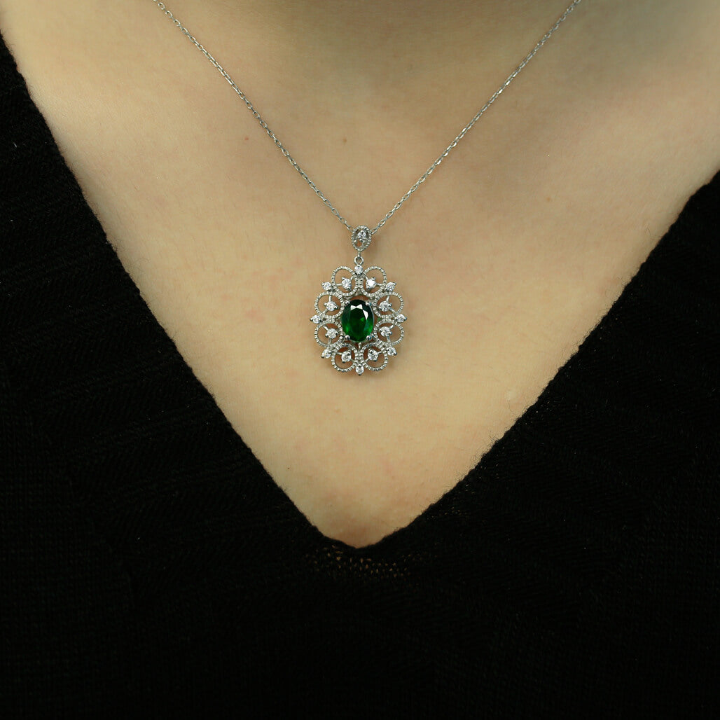 Diamond Emerald Necklace