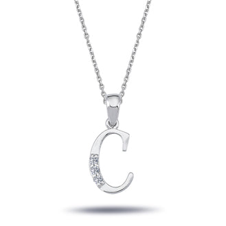 Diamond C Letter Necklace