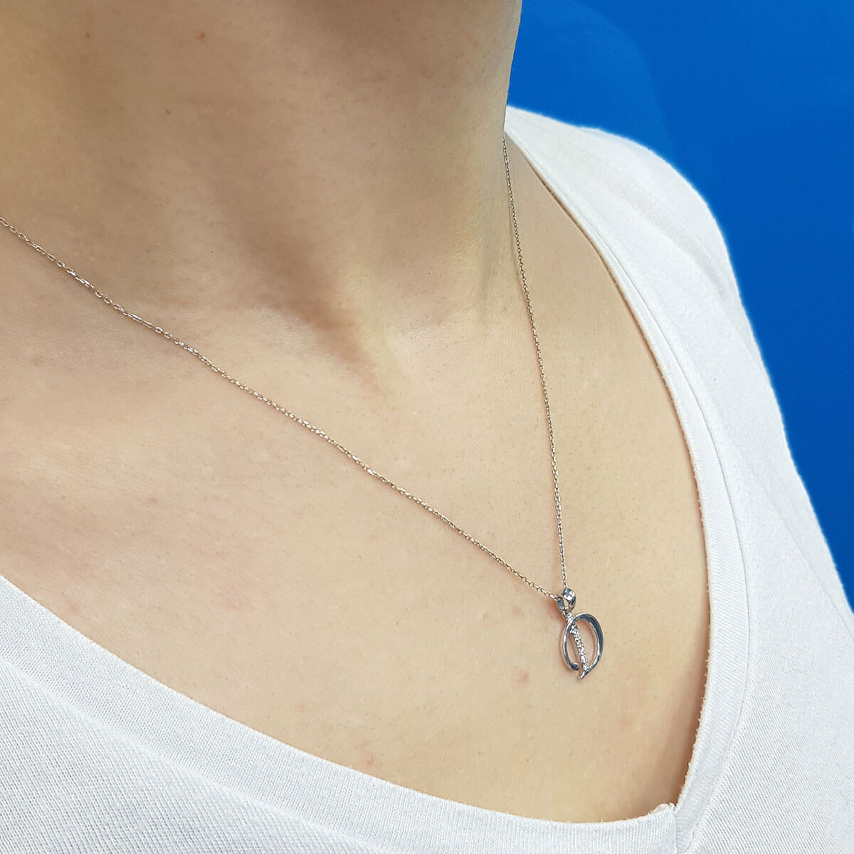 Diamond D Letter Necklace