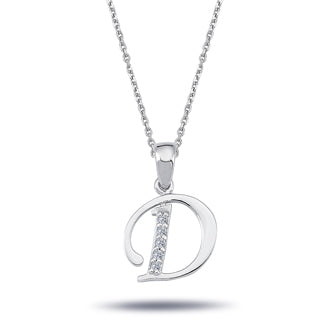 Diamond D Letter Necklace