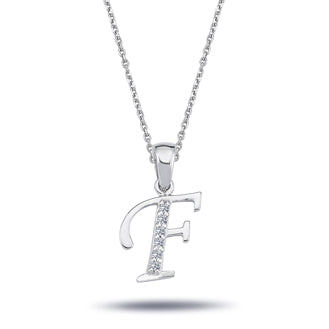 Diamond F Letter Necklace