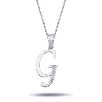 Diamond G Letter Necklace
