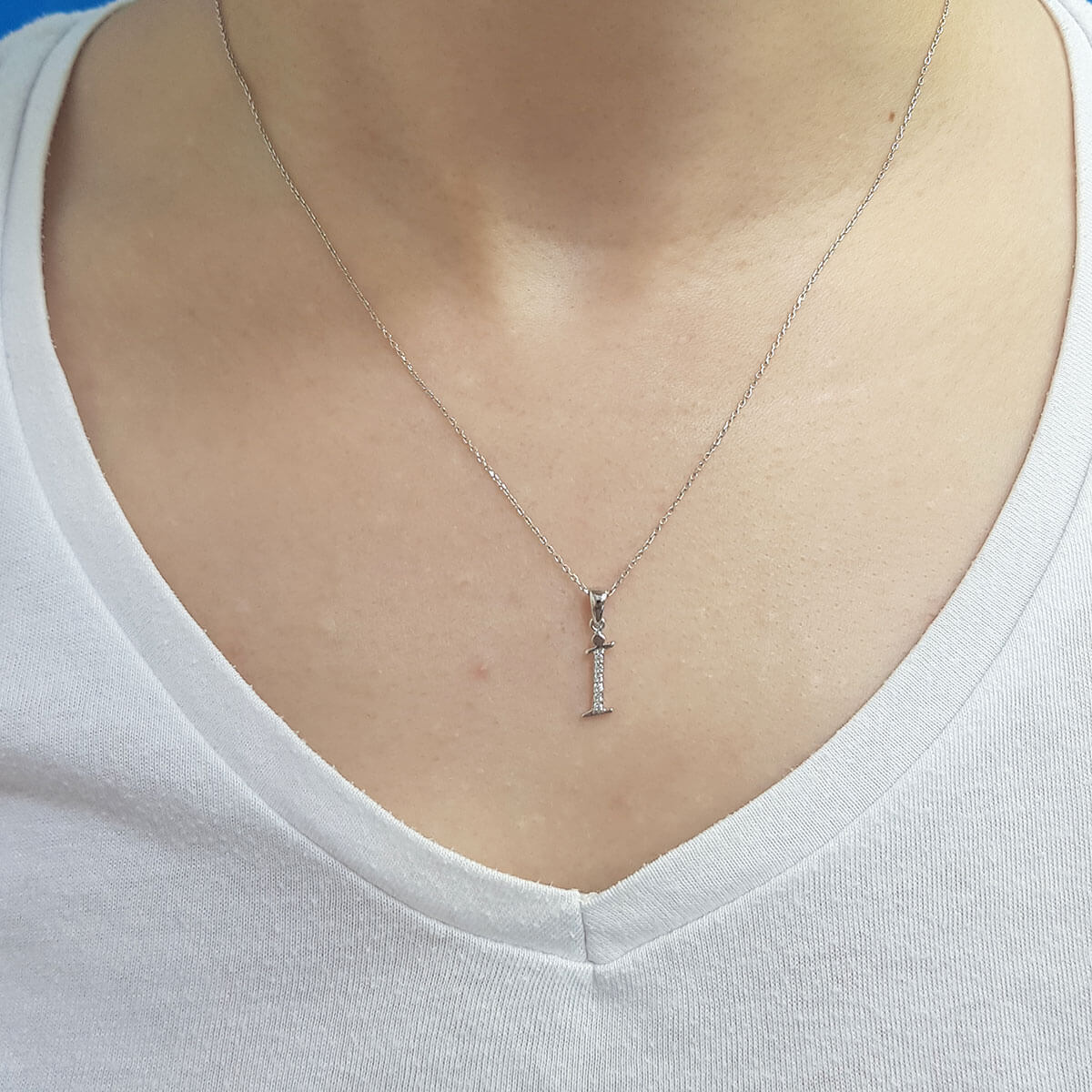 Diamond i Letter Necklace