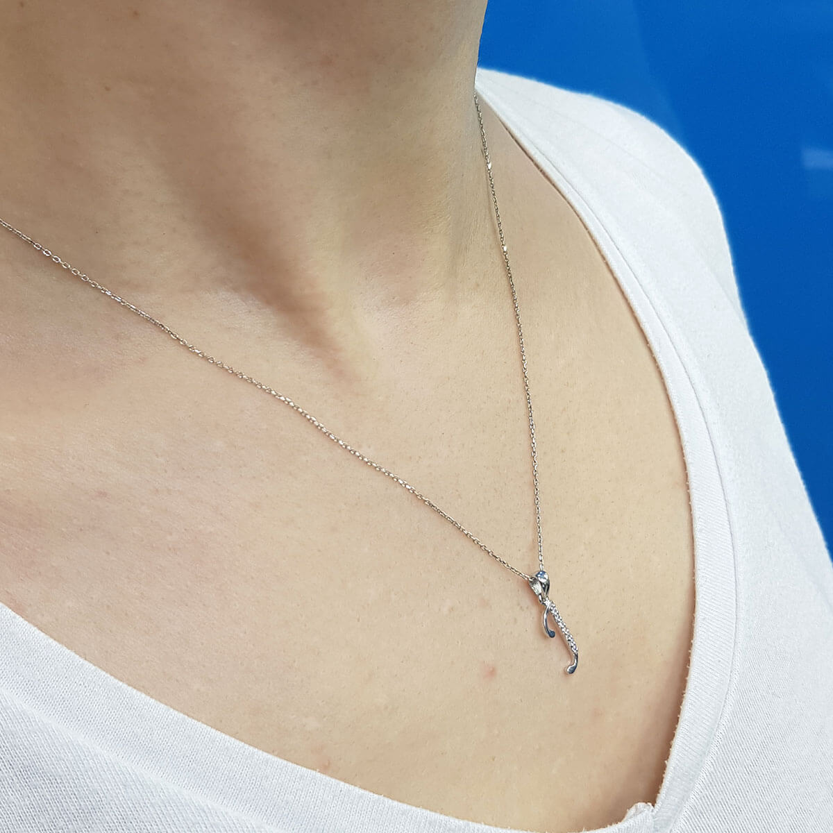 Diamond J Letter Necklace