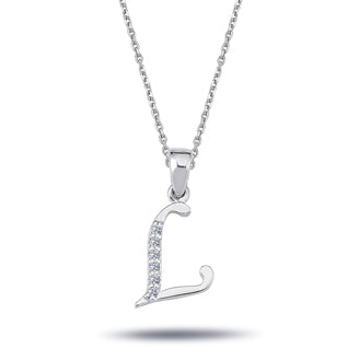 Diamond L Letter Necklace