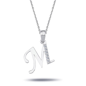 Diamond M Letter Necklace