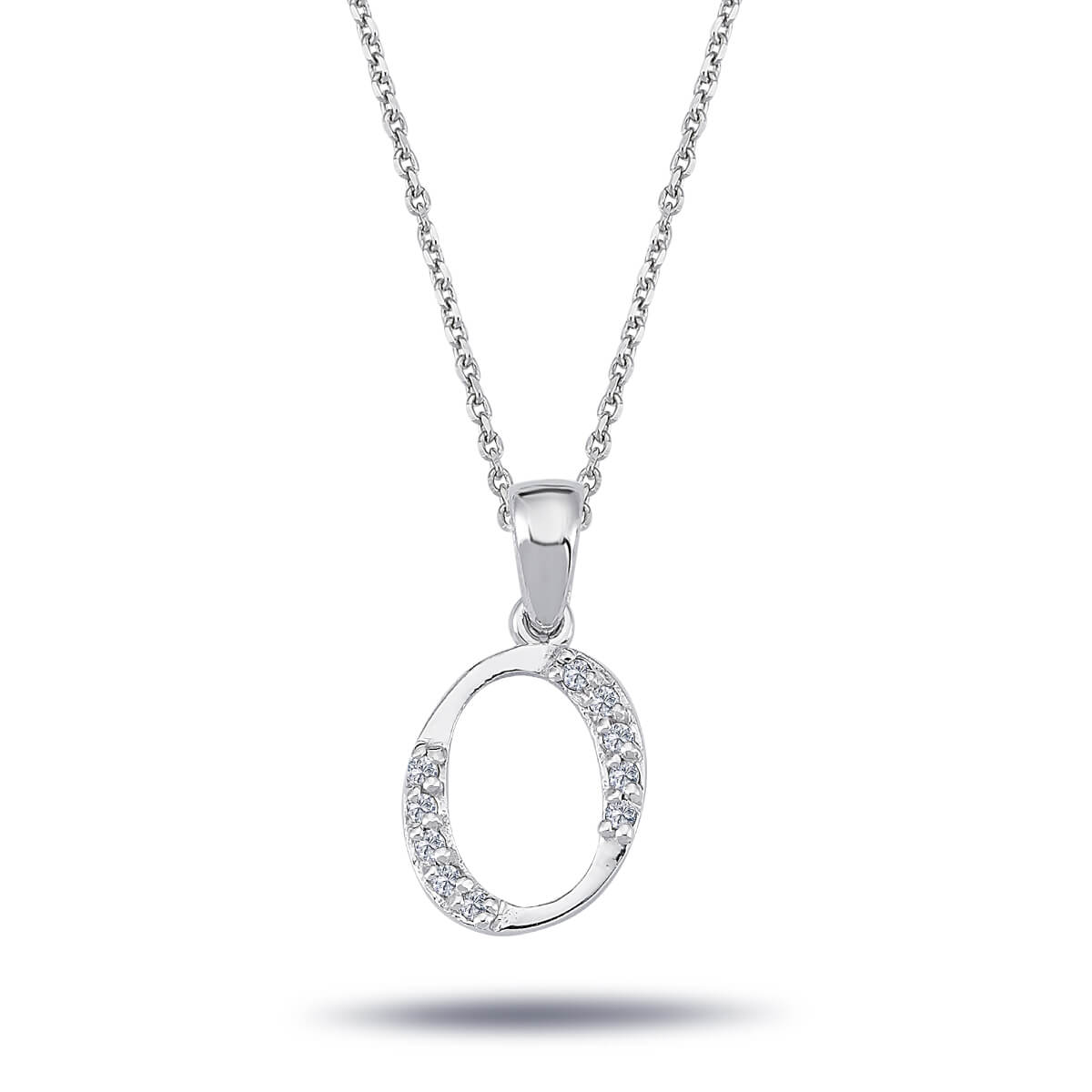Diamond O Letter Necklace