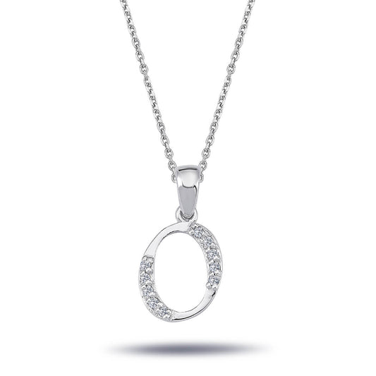 Diamond O Letter Necklace