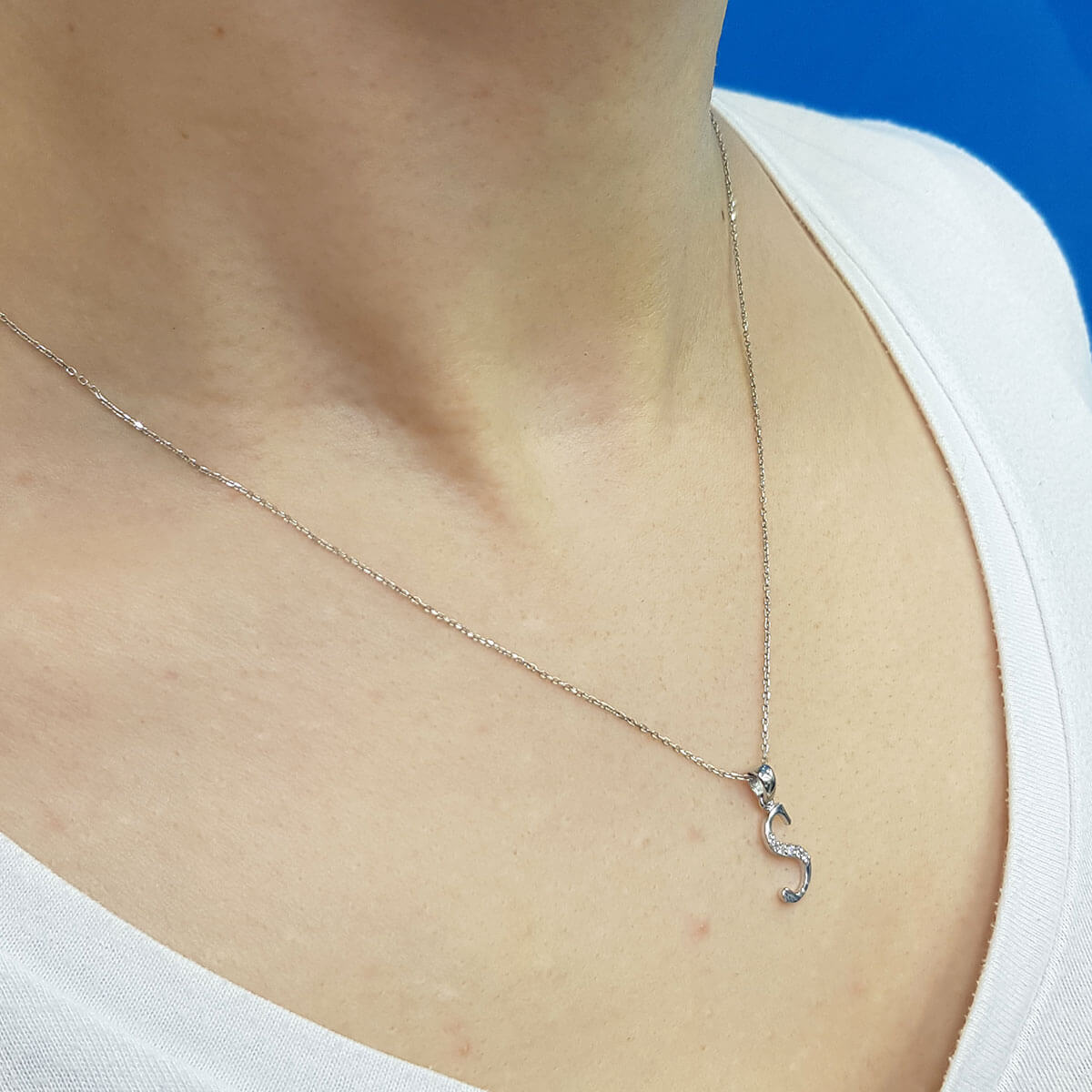 Diamond S Letter Necklace