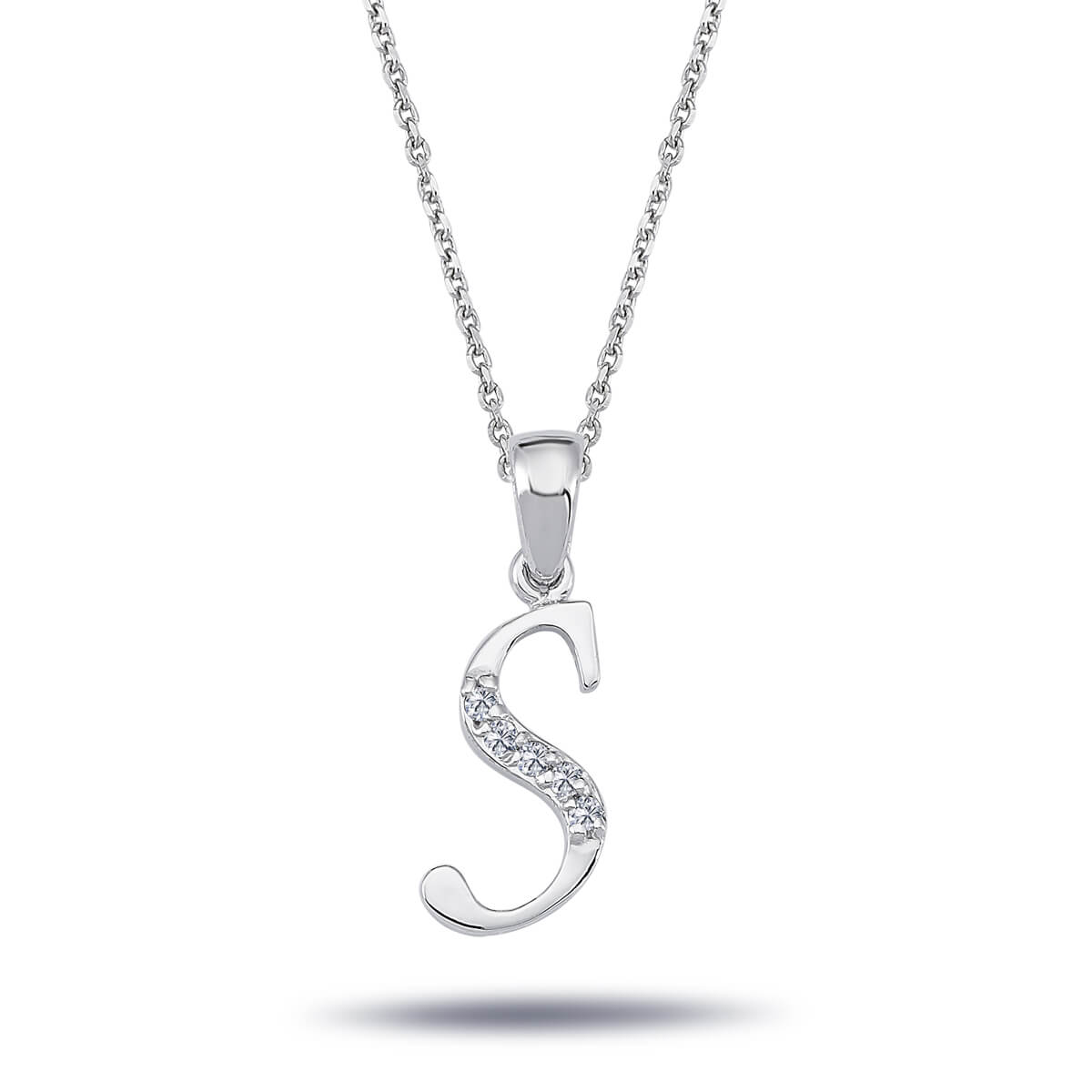 Diamond S Letter Necklace