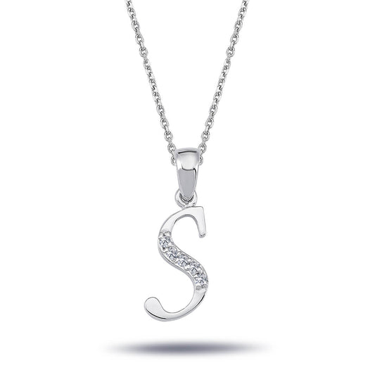 Diamond S Letter Necklace