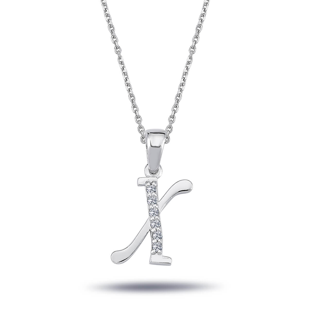 Diamond X Letter Necklace
