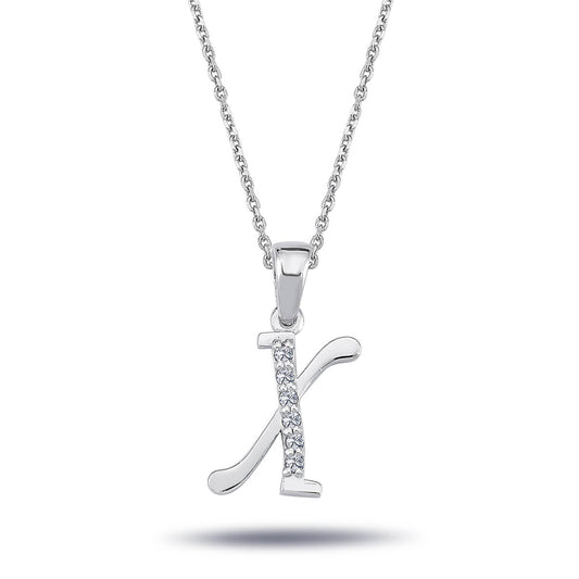 Diamond X Letter Necklace