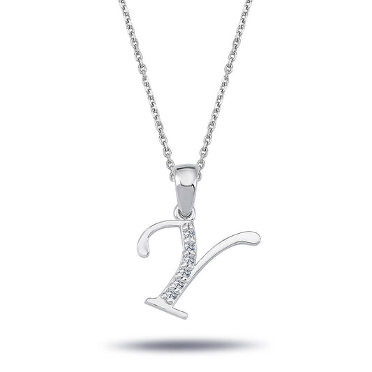 Diamond Y Letter Necklace