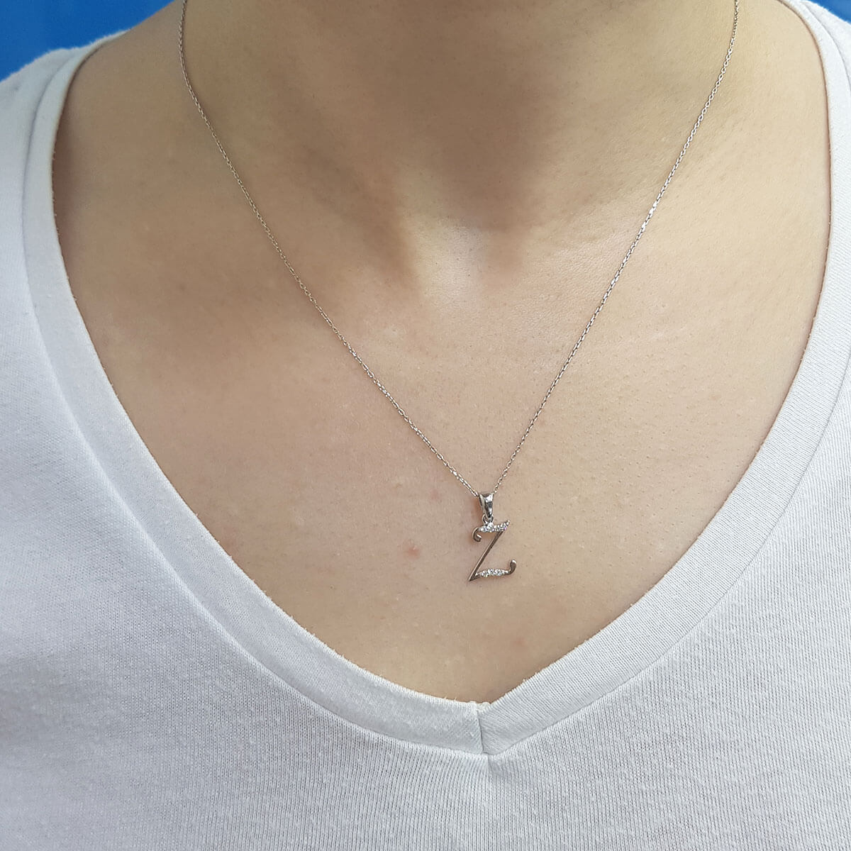 Diamond Z Letter Necklace