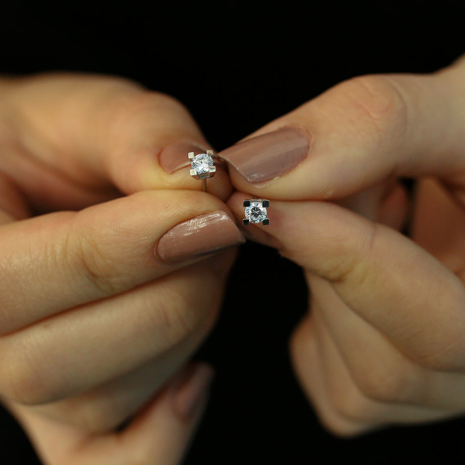 0.40 Carat Diamond Solitaire Earrings