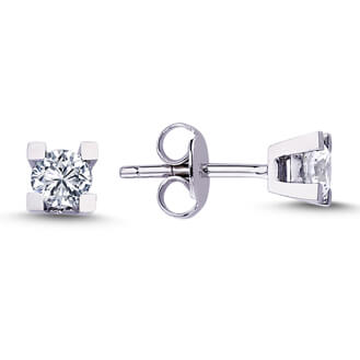 0.40 Carat Diamond Solitaire Earrings