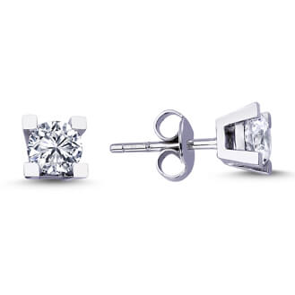 0.80 Carat Diamond Solitaire Earrings