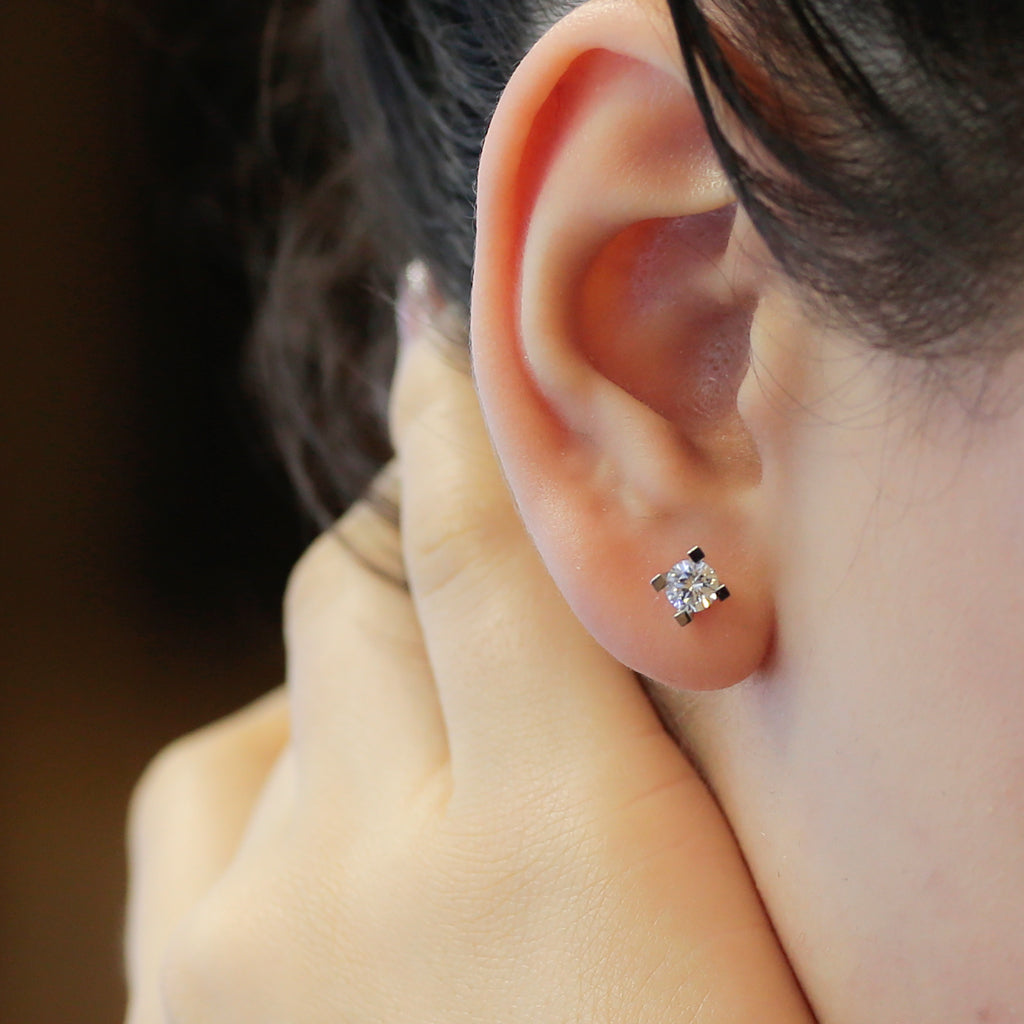 0.80 Carat Diamond Solitaire Earrings