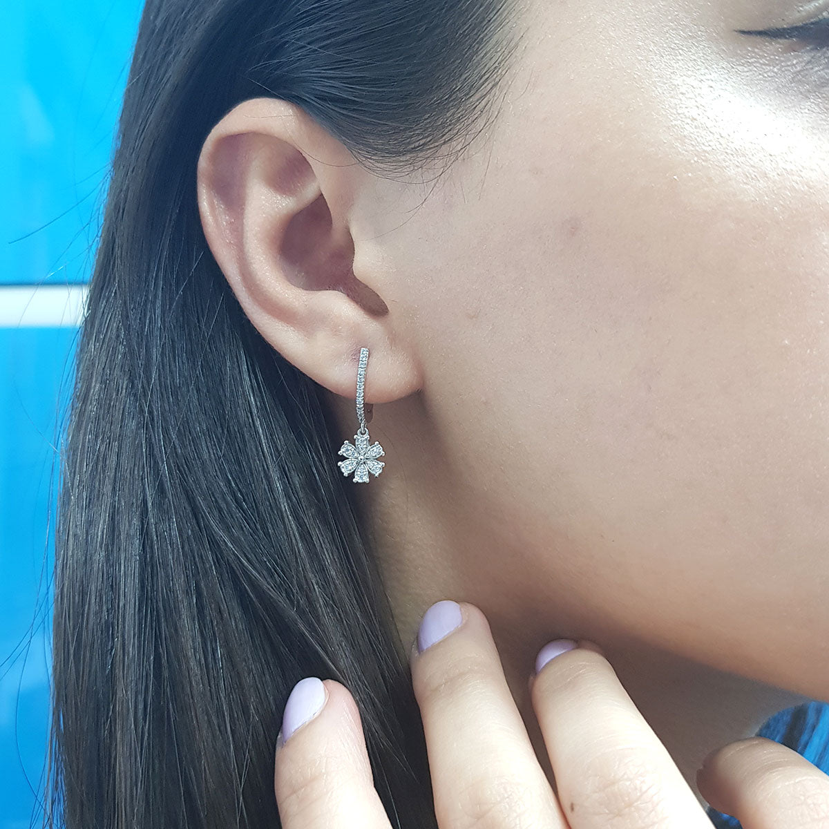 Diamond Magnolia Earrings