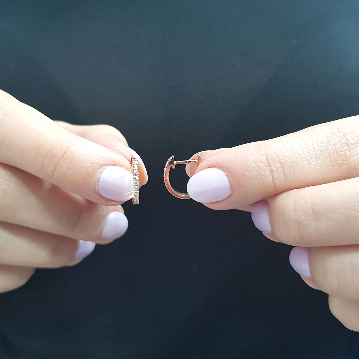 Diamond Oval Hoop Earrings