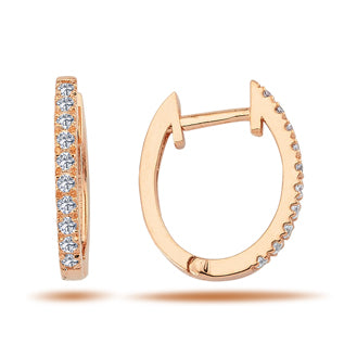 Diamond Oval Hoop Earrings