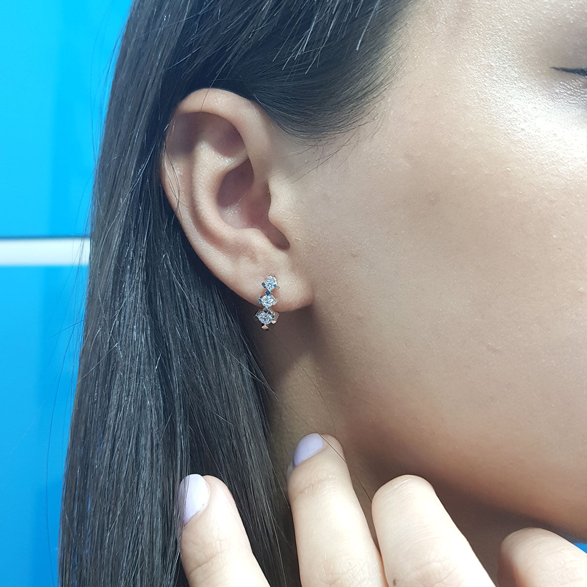 Diamond Hyacinth Hoop Earrings