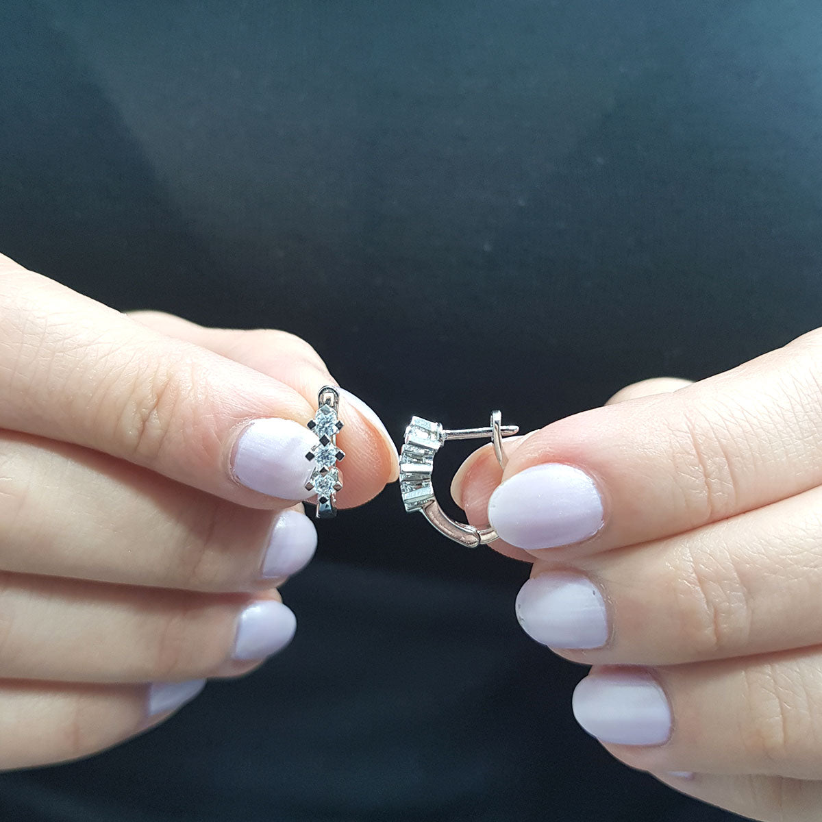 Diamond Peony Hoop Earrings