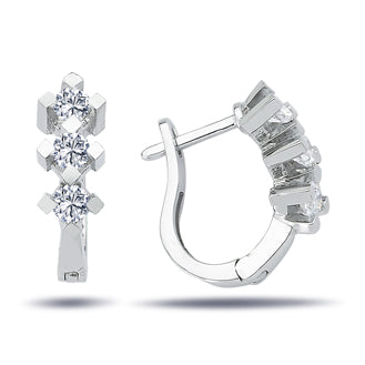 Diamond Lavender Hoop Earrings